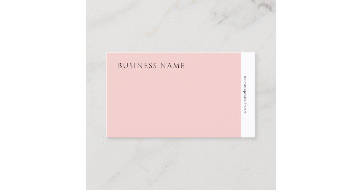 Elegant Blush Pink Modern Minimalist Template Business Card | Zazzle