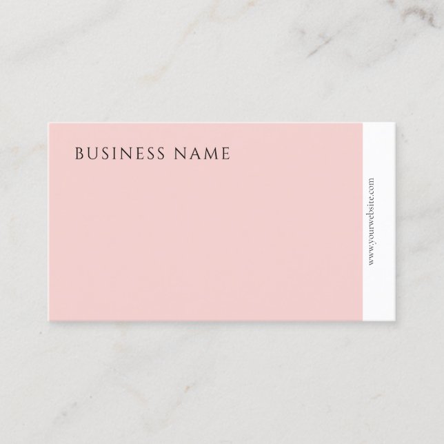 Elegant Blush Pink Modern Minimalist Template Business Card (Front)