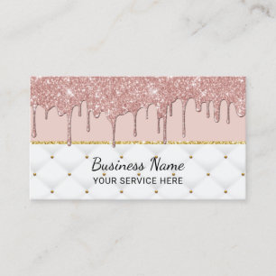 Elegant Blush Pink Modern Rose Gold Drips Business Card
