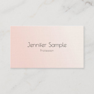 Elegant Blush Pink Modern Trendy Premium Linen Business Card