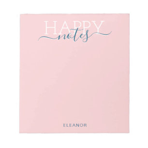 Elegant blush pink name notepad
