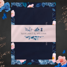 Elegant Blush Pink & Navy Blue Floral Wedding