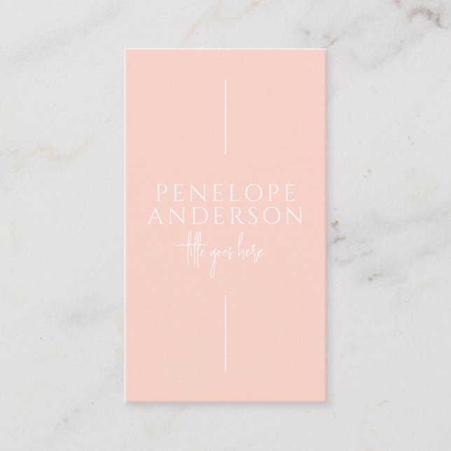  Elegant Blush Pink Neutral QR Code Boho Modern Business Card (Front)