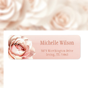 Elegant Blush Pink on Rose Gold Return Address