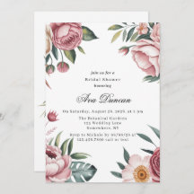 Elegant Blush Pink Painted Floral Bridal Shower