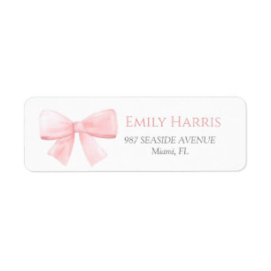Elegant Blush Pink Pastel Bow Girl Baby Shower 