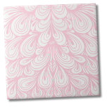Elegant Blush Pink Pattern Tile<br><div class="desc">This swirls and loops pattern is both modern and elegant. The circles and ‘bursts’ give a modern feel, and the light pink and off white colours and loops give an elegant twist. Since the pattern (white part) is technically see through, you can actually change out the background colour to anything...</div>