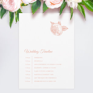Elegant Blush Pink Peony Wedding Programme
