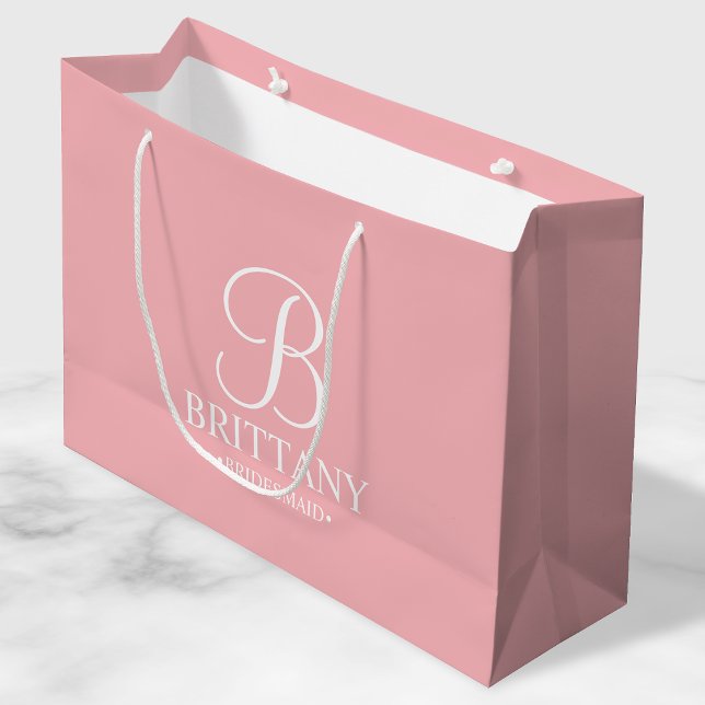 Elegant Blush Pink Personalised Bridesmaid Large Gift Bag (Creator Uploaded)