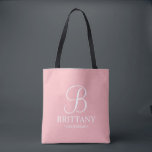 Elegant Blush Pink Personalised Bridesmaid Tote Bag<br><div class="desc">Elegant Blush Pink Personalised Bridesmaid Gifts
featuring personalised monogram in elegant calligraphy font style with bridesmaid's name and title in classic serif font style.

Also perfect for Maid of Honour,  Flower Girl,  Mother of the Bride and more.</div>