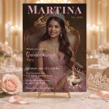 Elegant Blush Pink Photo Quinceañera Party