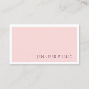 Elegant Blush Pink Professional Minimal Plain Business Card