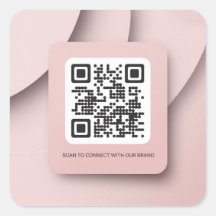 Elegant Blush Pink QR Code Sticker for Businesses