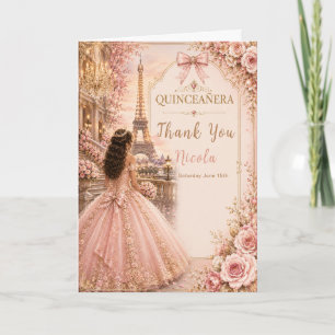 Elegant Blush Pink Quince Thank You Card