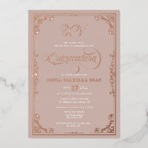 Elegant Blush Pink Quinceañera Rose Gold