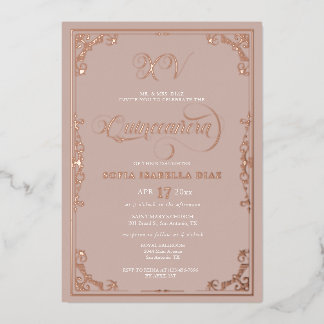 Elegant Blush Pink Quinceañera Rose Gold