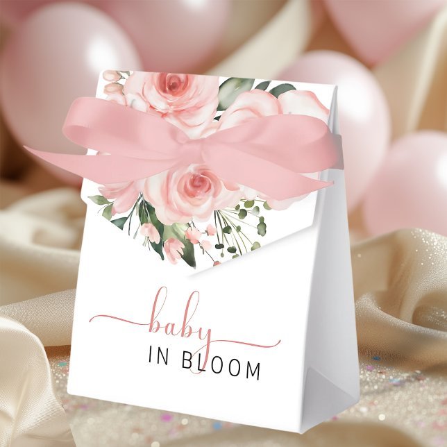 Elegant Blush Pink Rose Baby in Bloom Shower  Favour Box (Creator Uploaded)