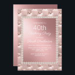 Elegant Blush Pink Rose Gold 40th Birthday Party Invitation<br><div class="desc">Elegant and chic,  decorative metallic blush pink / rose gold and white 40th birthday party invitation for women.</div>