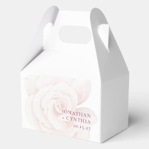 Elegant Blush Pink Rose Watercolor Floral Wedding Favour Box