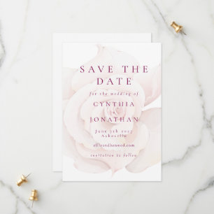 Elegant Blush Pink Rose Watercolor Floral Wedding Save The Date