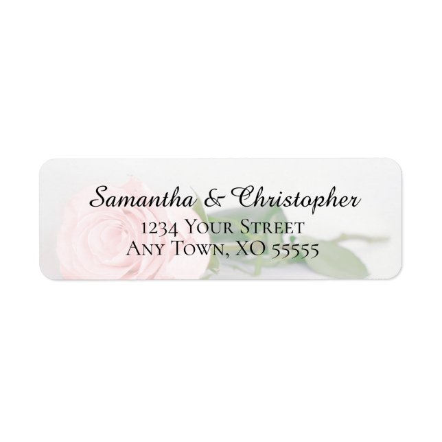 Elegant Blush Pink Rose Wedding Return Address (Front)