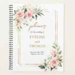 Elegant blush pink roses eucalyptus gold wedding planner<br><div class="desc">Planning an elegant wedding with blush pink roses, fragrant eucalyptus, and touches of gold is a dreamy affair. The interplay of soft pink hues, delicate eucalyptus greenery, and the subtle shimmer of gold accents sets the stage for a sophisticated and romantic event. As a wedding planner, orchestrating this blend of...</div>