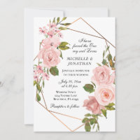 Elegant Blush Pink Roses Floral Christian Wedding