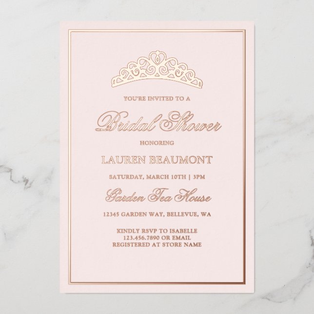 Elegant Blush Pink Royal Bridal Shower (Front)