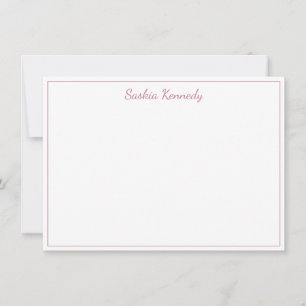 Elegant Blush Pink Script Border Personalised Card
