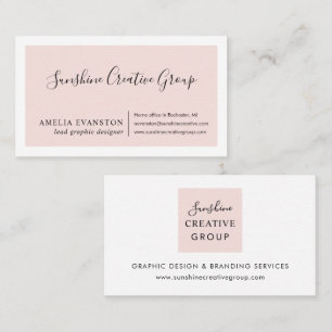 Elegant Blush Pink Script Professional Business Card