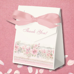 Elegant Blush Pink Shabby Chic Floral Baby Shower Favour Box