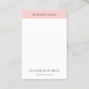 Elegant Blush Pink Simple Template Trendy Modern Business Card