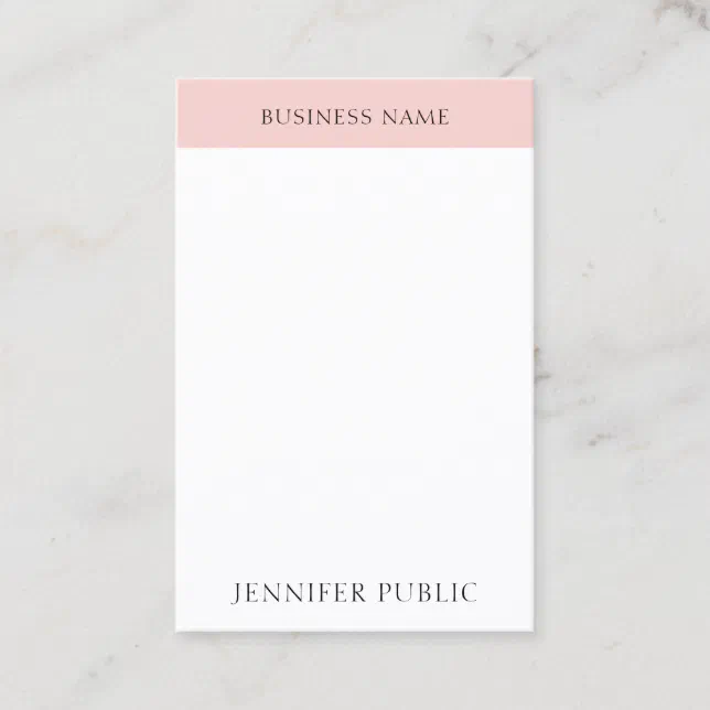 Elegant Blush Pink Simple Trendy Modern Template Business Card | Zazzle