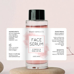 Elegant Blush Pink Skincare Cosmetic Bottle Label