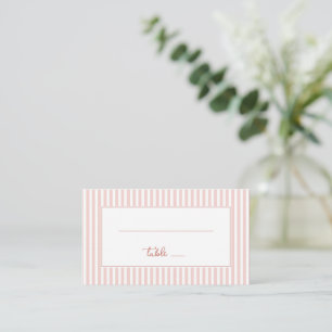 Elegant Blush Pink Stripes Place Card