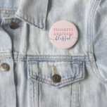 Elegant blush pink thankful grateful blessed 6 cm round badge<br><div class="desc">Elegant blush pink thankful grateful blessed button</div>