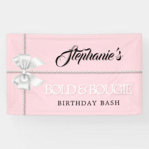 Elegant Blush Pink Tiffany Theme Birthday Party Banner
