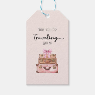 Elegant Blush Pink Travel Adventure Bridal Shower  Gift Tags