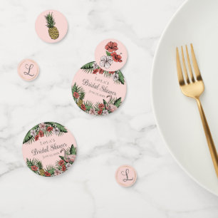 Elegant Blush Pink Tropical Bridal Shower Confetti