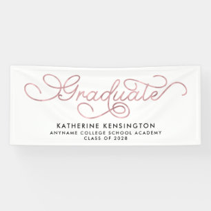 Elegant Blush Pink Typography Graduation Banner