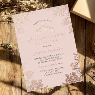 Elegant Blush Pink Vintage Quinceanera