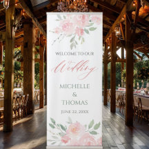 Elegant Blush Pink Watercolor Floral Wedding