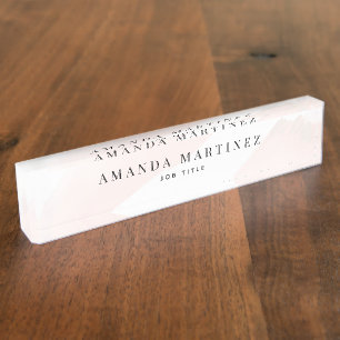 Elegant Blush Pink Watercolor Nameplate