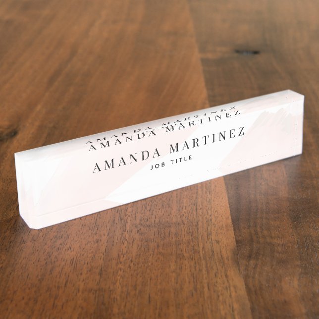 Elegant Blush Pink Watercolor Nameplate (Side)