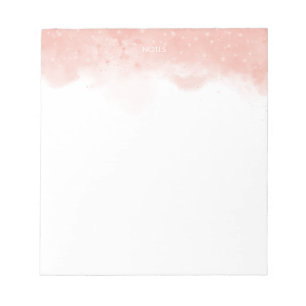 Elegant Blush Pink Watercolor Splash Personalised  Notepad