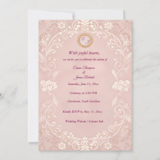Elegant Blush Pink Wedding Invitation