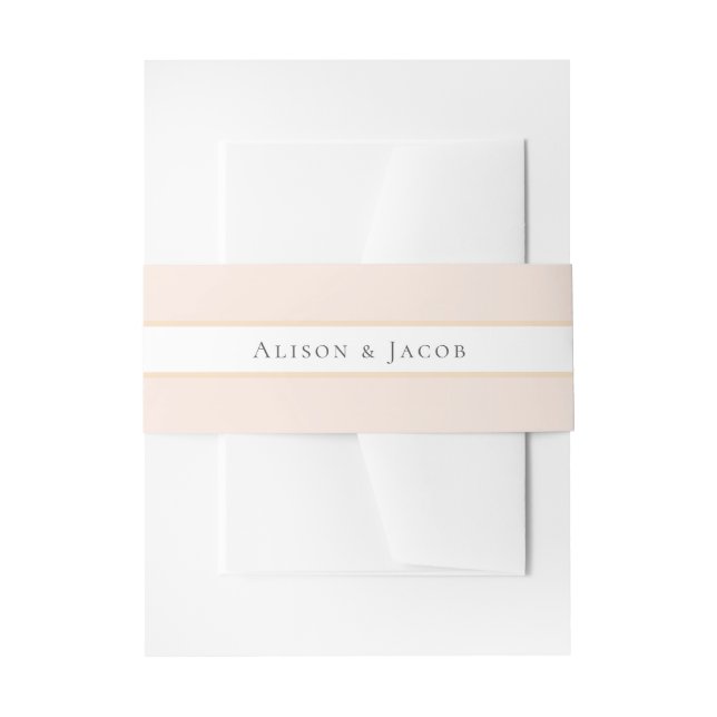 Elegant Blush Pink Wedding Invitation Belly Band (Front Example)