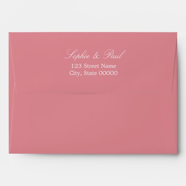 Elegant Blush Pink Wedding Invitation Envelope (Back (Top Flap))