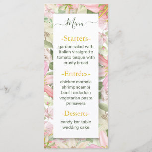 Elegant Blush pink Wedding Menu