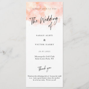 Elegant Blush Pink Wedding Program Programme